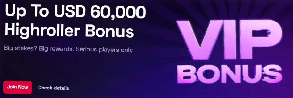 Ybets highroller VIP bónusz ajánlat akár 60,000 USD-ig